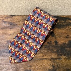 Men’s J. Garcia Vintage Multicolor Geometric Stonehenge Hand Sewn in U.S.A. Tie